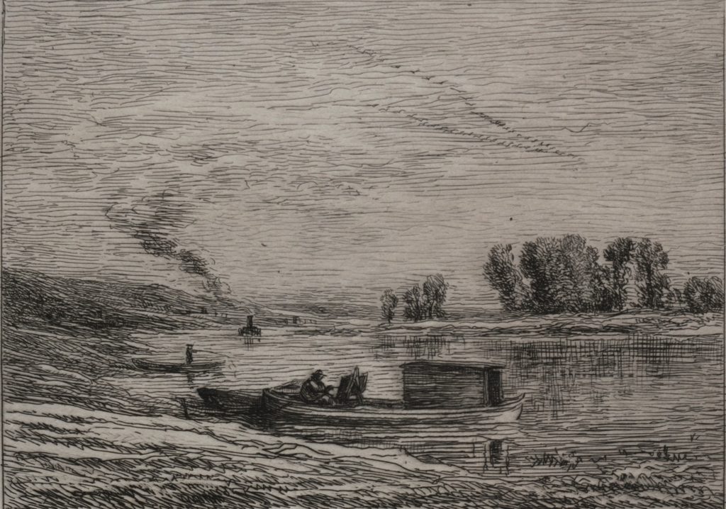 The Boat in Conflans by Charles François Daubigny (French, 1817–1878)