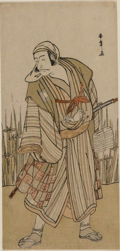Ichikawa Danjuro V as a Traveller Beside a Clump of Iris by Katsukawa Shunshō (Japanese, 1726–1792)