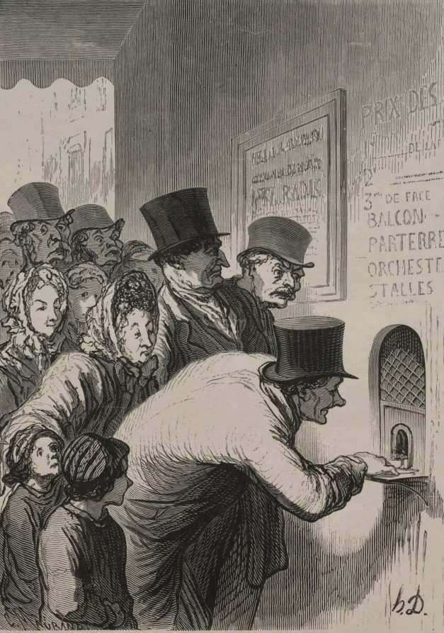 The Box Office at the Theater by Honoré Daumier (French, 1808–1879)
