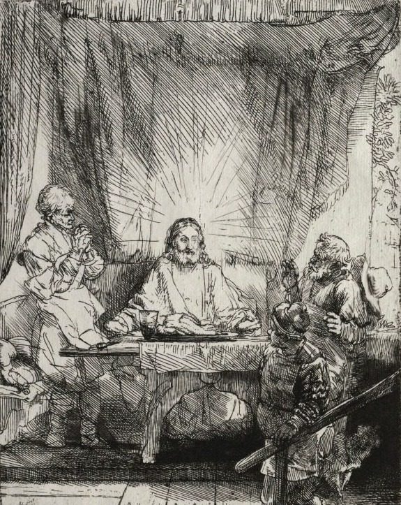 Christ at Emmaus: The Larger Plate by Rembrandt van Rijn (Dutch, 1606–1669)