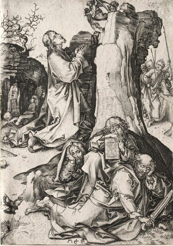 The Passion: The Agony in the Garden by Martin Schongauer (German, c. 1450–1491)