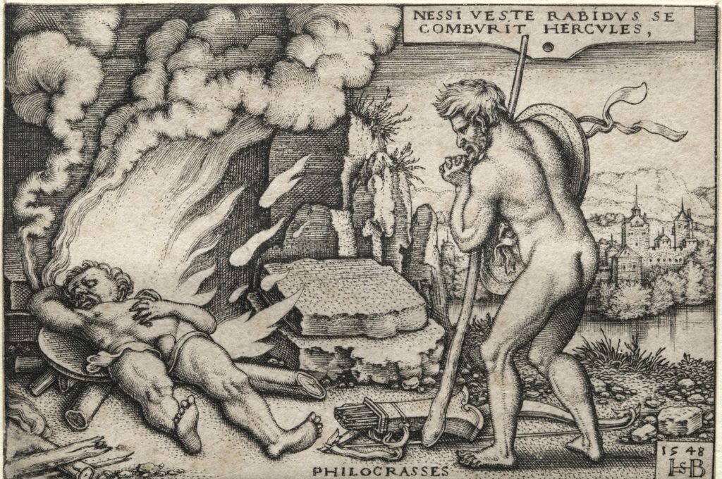 The Labors of Hercules: Hercules on his Pyre by Hans Sebald Beham (German, 1500–1550)