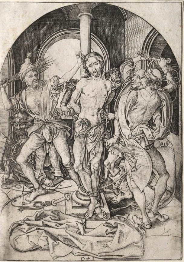 The Passion:  The Flagellation by Martin Schongauer (German, c. 1450–1491)