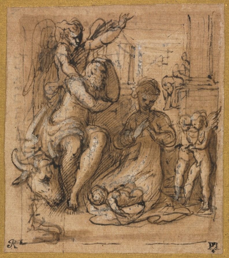 The Nativity with the Dream of Joseph by Parmigianino (Italian, 1503–1540)