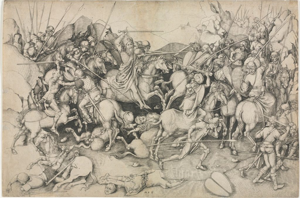 The Battle of St. James the Greater at Clavijo by Martin Schongauer (German, c. 1450–1491)