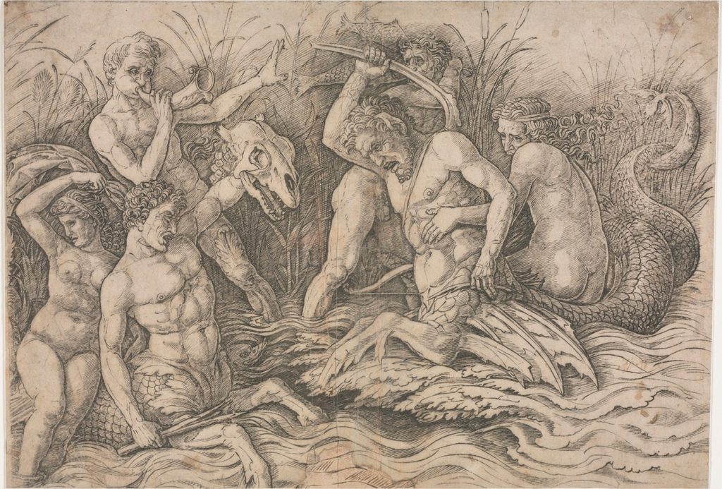 Battle of the Sea Gods - right portion by Andrea Mantegna (Italian, about 1431–1506)