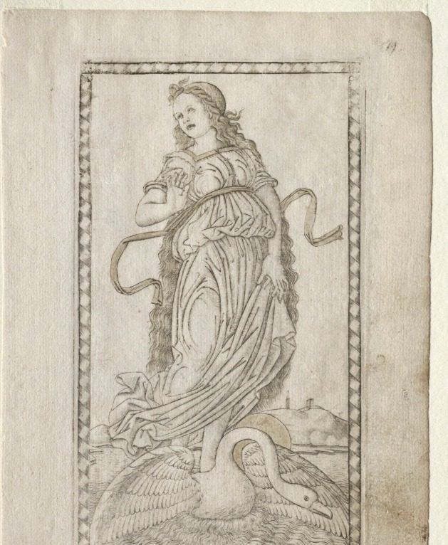 Clio (history) (from the Tarocchi series D:  Apollo and the Muses, #19) by Master of the E-Series Tarocchi (Italian, active 1460s)