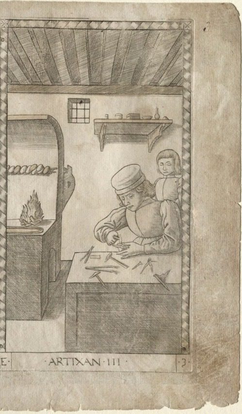 The Artisan (from the Tarocchi, series E: Conditions of Man, #3) by Master of the E-Series Tarocchi (Italian, active 1460s)