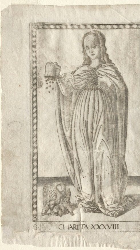 Charity (from the Tarocchi, series B: Cosmic Principles & Virtues, #38) by Master of the E-Series Tarocchi (Italian, active 1460s)
