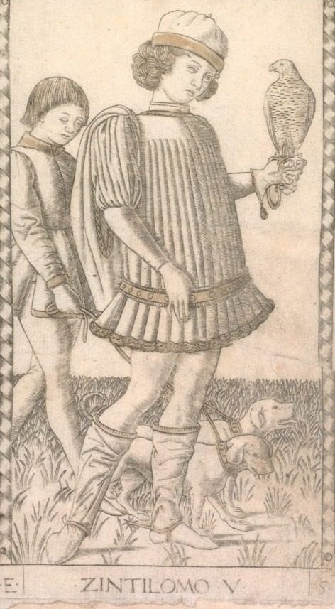 Gentleman (from the Tarocchi series E: Conditions of Man, #5) by Master of the E-Series Tarocchi (Italian, active 1460s)