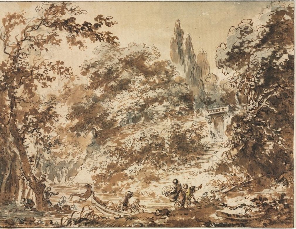 Scene in a Park by Jean-Honoré Fragonard (French, 1732–1806)