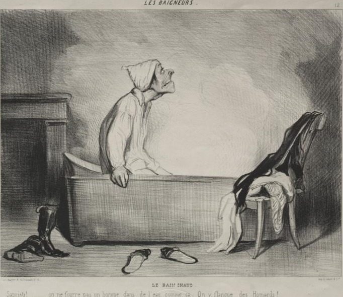 The Hot Bath by Honoré Daumier (French, 1808–1879)