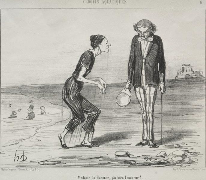 Baroness, it is my honor!... by Honoré Daumier (French, 1808–1879)