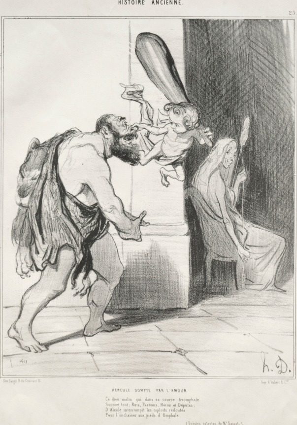 Hercules Tamed by Love by Honoré Daumier (French, 1808–1879)