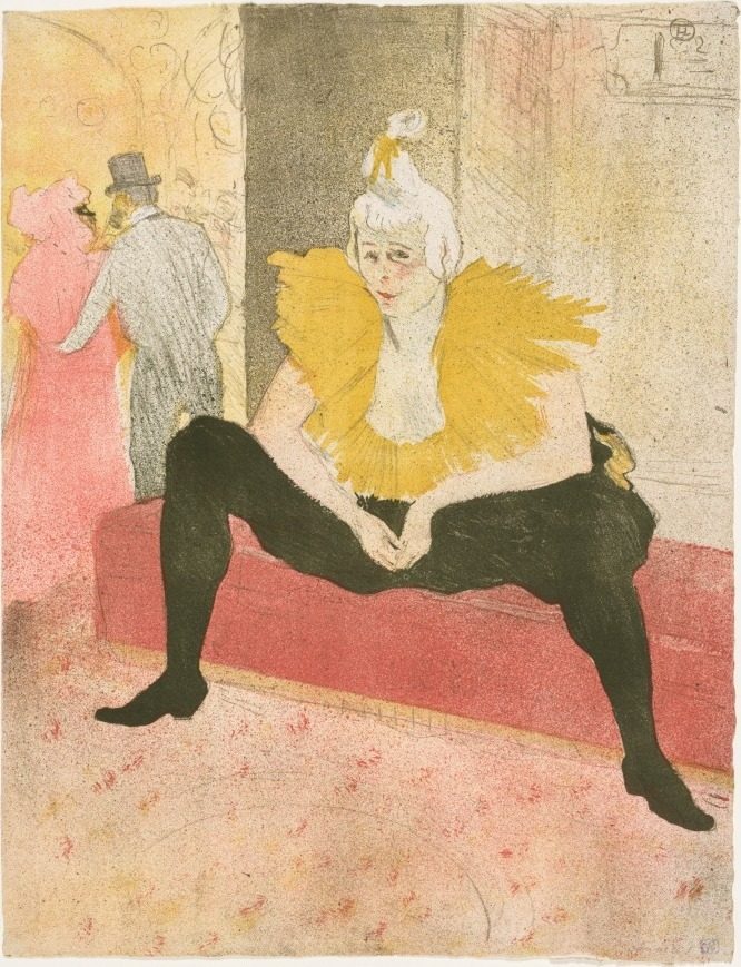 Elles: The Seated Clown, Mlle Cha-u-Ka-o by Henri de Toulouse-Lautrec (French, 1864-1901)