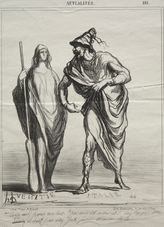 Trust me! Take my arm... by Honoré Daumier (French, 1808–1879)
