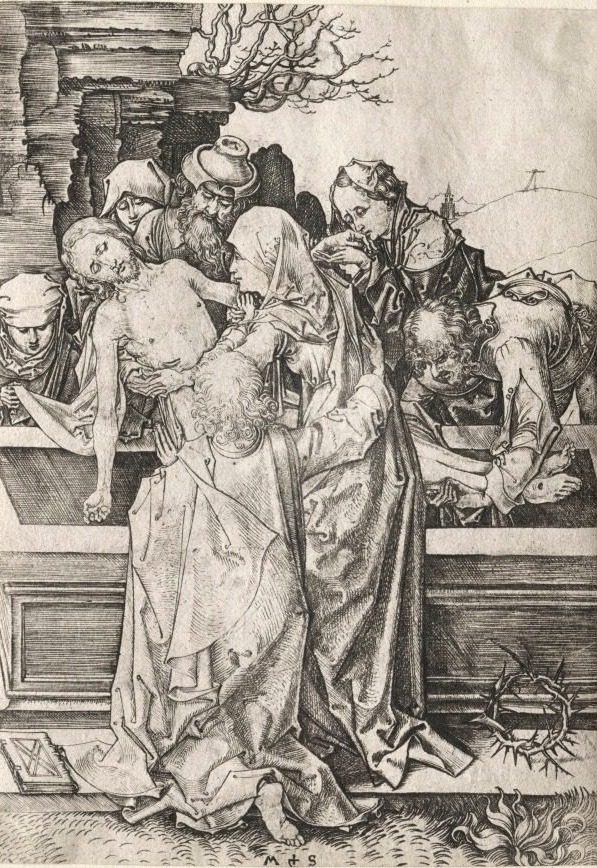 The Passion:  The Entombment by Martin Schongauer (German, c. 1450–1491)