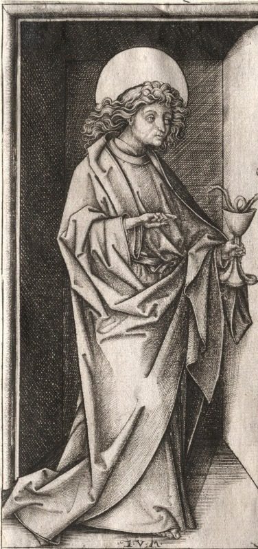 St. John with Serpent in Chalice by Israhel van Meckenem (German, c. 1440–1503)
