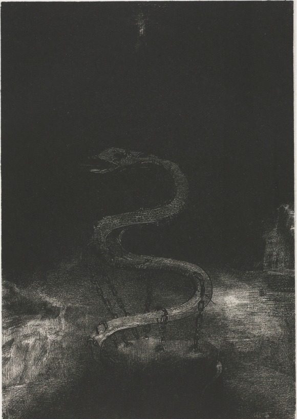 And Bound Him a Thousand Years by Odilon Redon (French, 1840–1916)