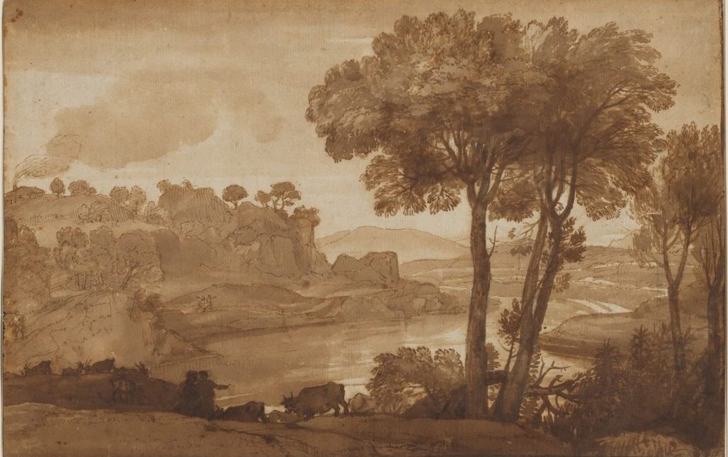 View of the Acqua Acetosa (recto) by Claude Lorrain (French, 1604–1682)