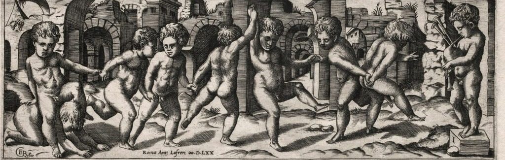 Frieze of Children Dancing to a Bag-pipe by Giorgio Reverdino (Italian, active c. 1531–1564/70)