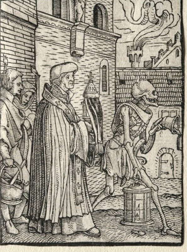 Dance of Death:  The Pastor by Hans Holbein the Younger (German, active England and Switzerland, 1497/98–1543)