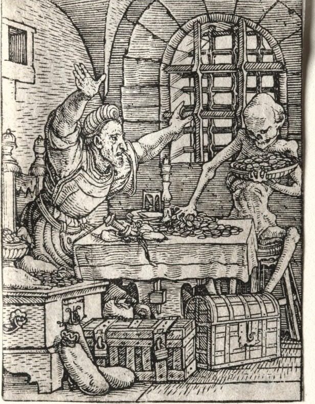 Dance of Death:  The Miser by Hans Holbein the Younger (German, active England and Switzerland, 1497/98–1543)