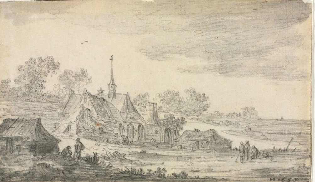 Group of Buildings on a Seashore by Jan van Goyen (Dutch, 1596–1656)
