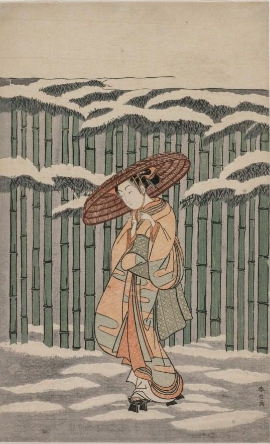 Passing the Bamboo Grove by Suzuki Harunobu (Japanese, 1724–1770)
