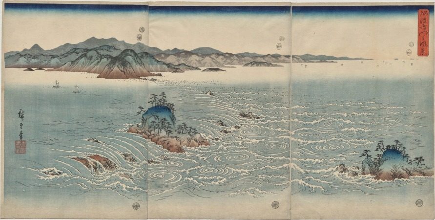 The Whirlpools of Awa by Utagawa Hiroshige (Japanese, 1797–1858)