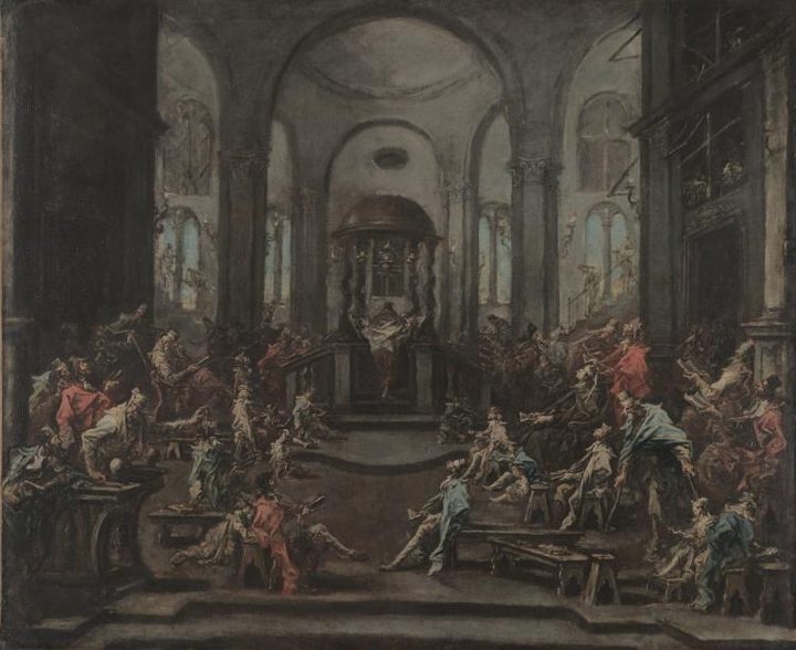 Interior of a Synagogue by Alessandro Magnasco (Italian, 1667–1749)