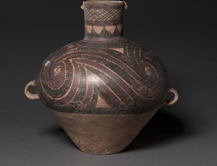 Jar with Curvilinear Designs