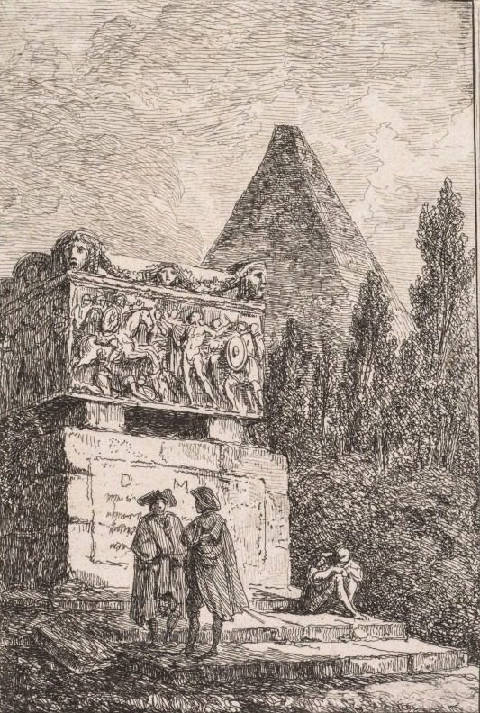 Le Sarcophage by Hubert Robert (French, 1733–1808)