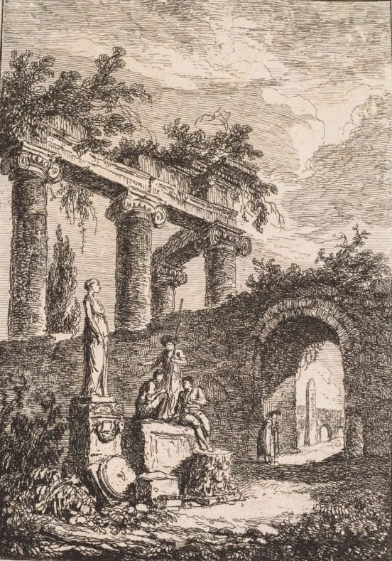The Statue in Front of Ruins by Hubert Robert (French, 1733–1808)