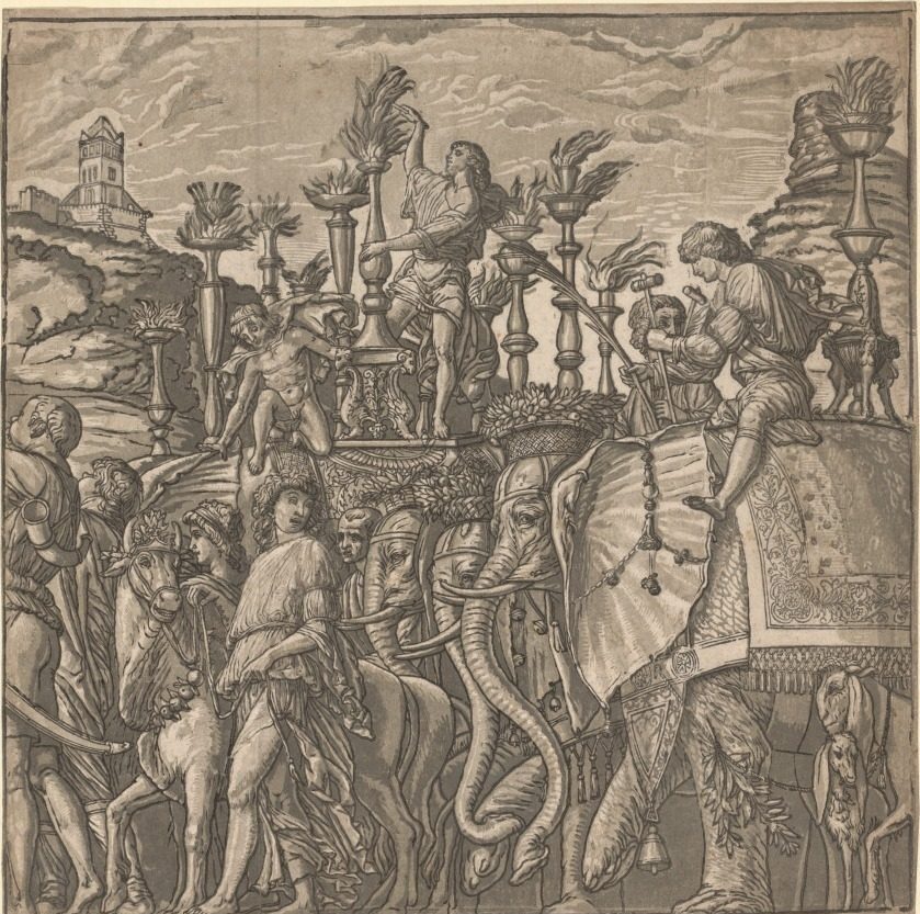 The Triumph of Julius Caesar: Elephants Carrying Torches by Andrea Andreani (Italian, about 1558–1610)