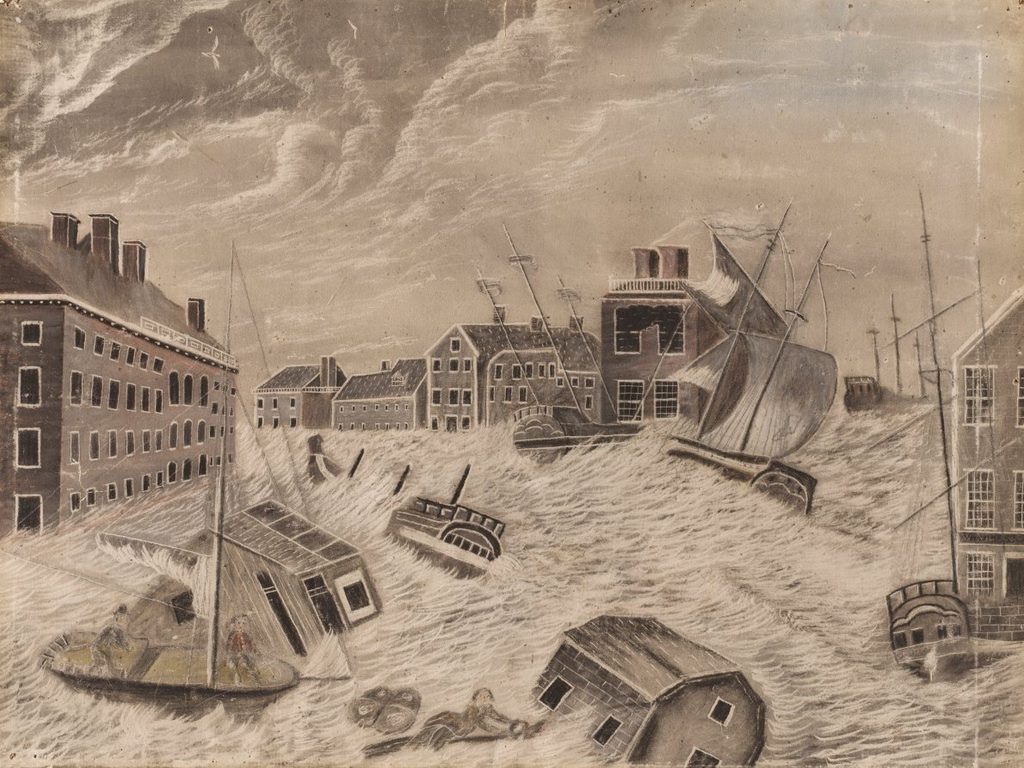 Market Square, Providence, Rhode Island, During the Great September Gale
