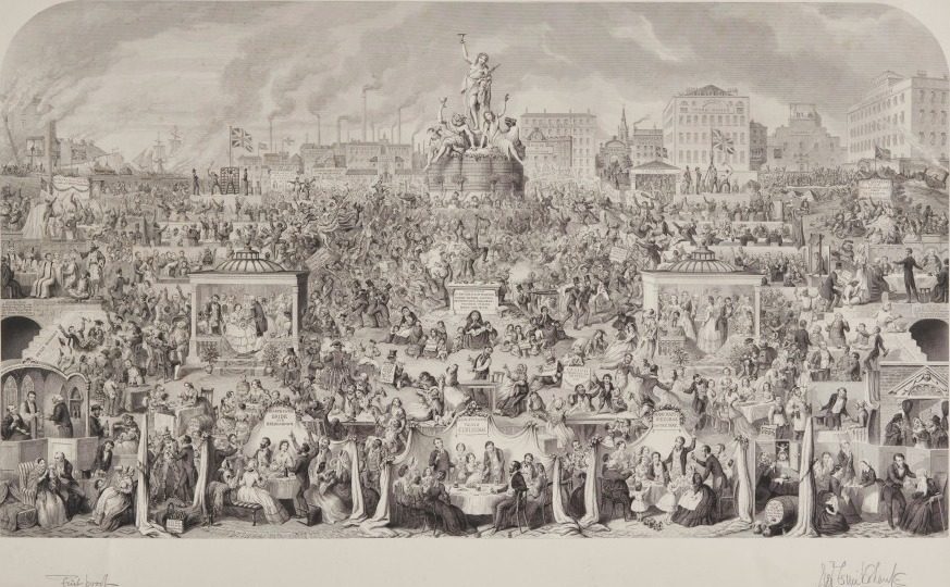 The Drinking Customs of Society or Worship of Bacchus by George Cruikshank (British, 1792–1878)