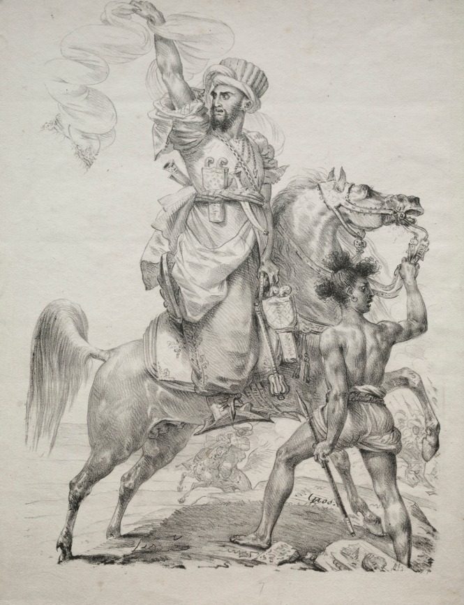A Mameluke Chief on Horseback Signaling for Help by Antoine-Jean Gros (French, 1771–1835)
