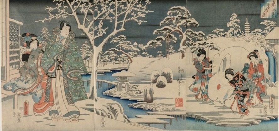 The Snowy Garden by Utagawa Hiroshige (Japanese, 1797–1858)