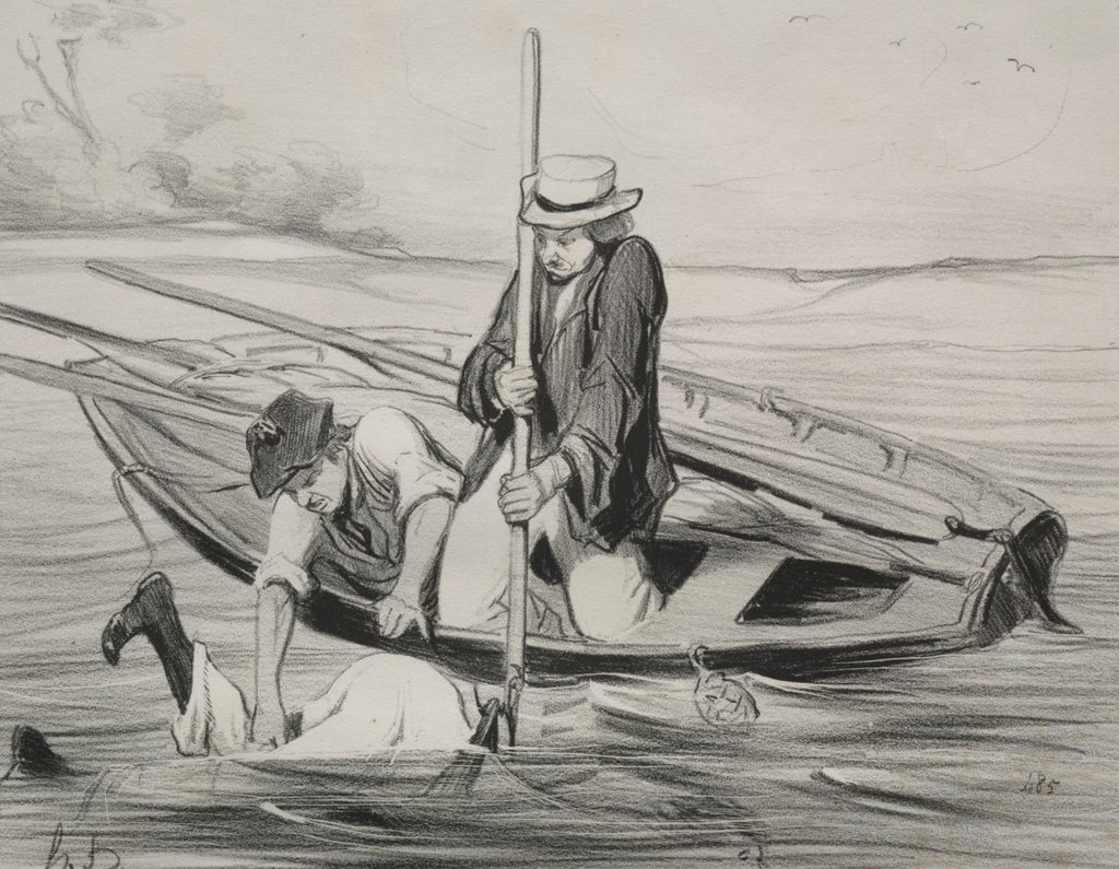 Man Overboard by Honoré Daumier (French, 1808–1879)