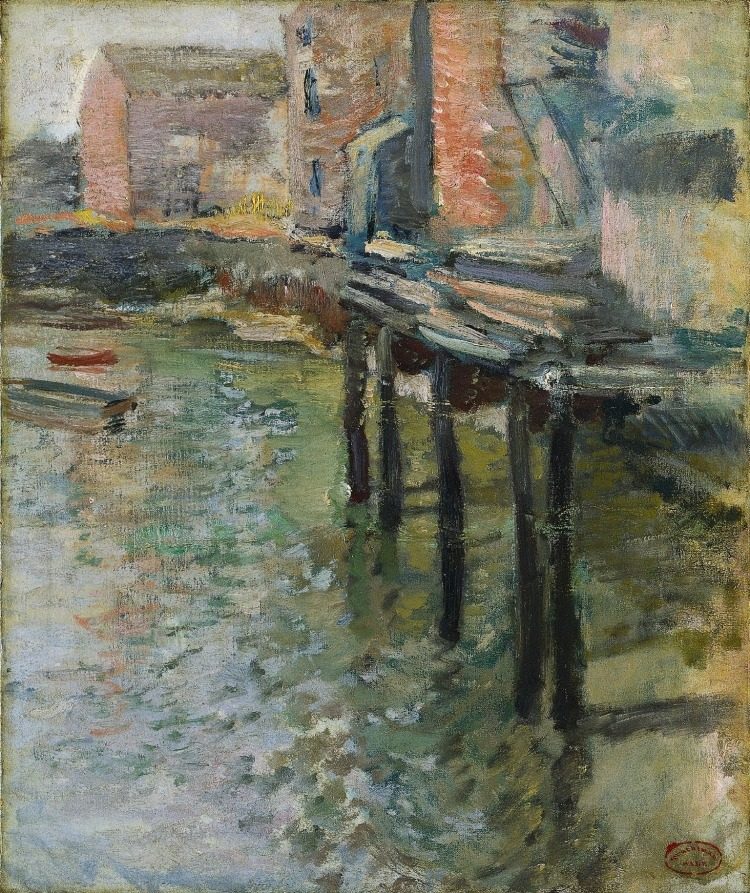 Deserted Wharf (The Old Mill at Cos Cob) by John Henry Twachtman (American, 1853–1902)