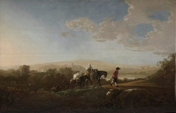 Travelers in Hilly Countryside by Aelbert Cuyp (Dutch, 1620–1691)