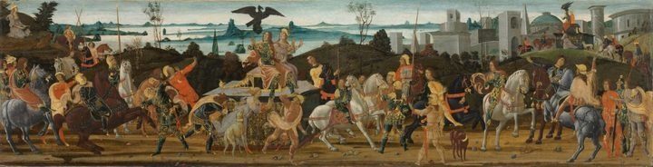 Tarquinius Priscus Entering Rome by Jacopo del Sellaio (Italian, c. 1441–1493)