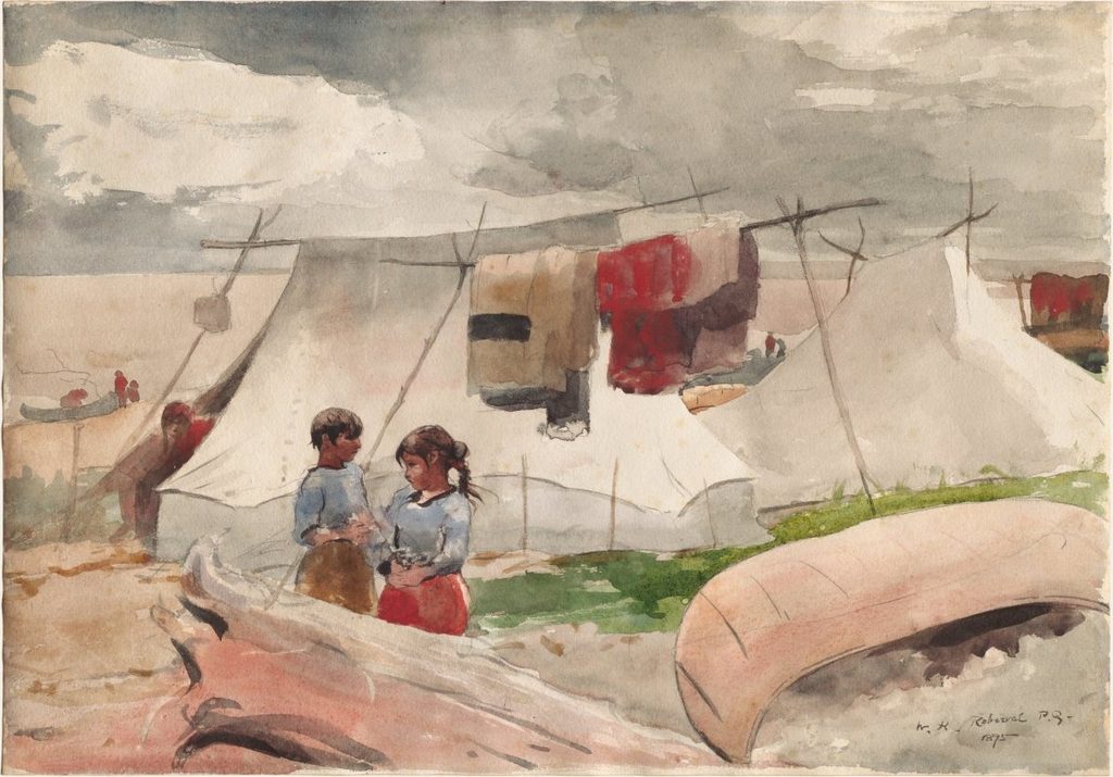 Indian Camp, Roberval, P.Q. by Winslow Homer (American, 1836–1910)