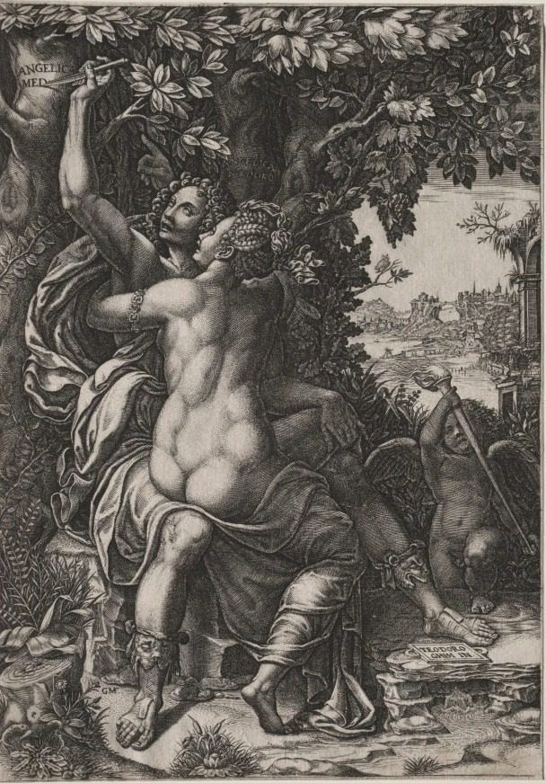 Angelica and Medoro by Giorgio Ghisi (Italian, 1520–1582)