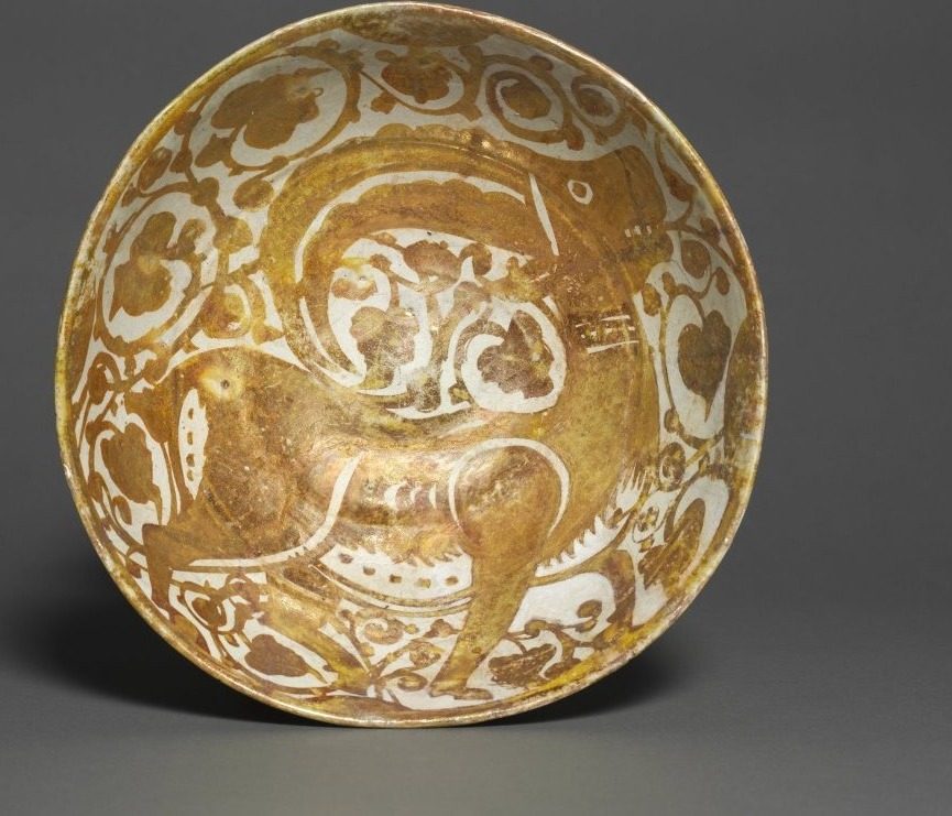 Luster Bowl with Ibex