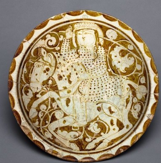 Luster Dish with Polo Player