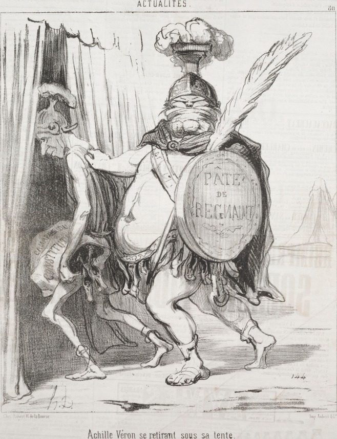 Achilles Véron withdrawing into his tent. by Honoré Daumier (French, 1808–1879)