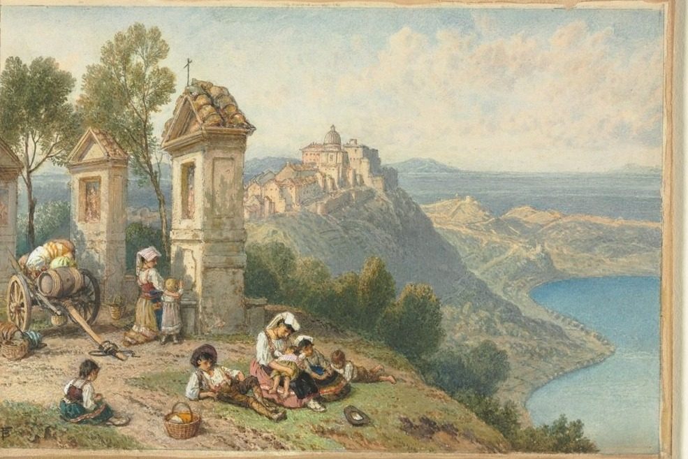 View of Castel Gandolfo by Myles Birket Foster (British, 1825–1899)