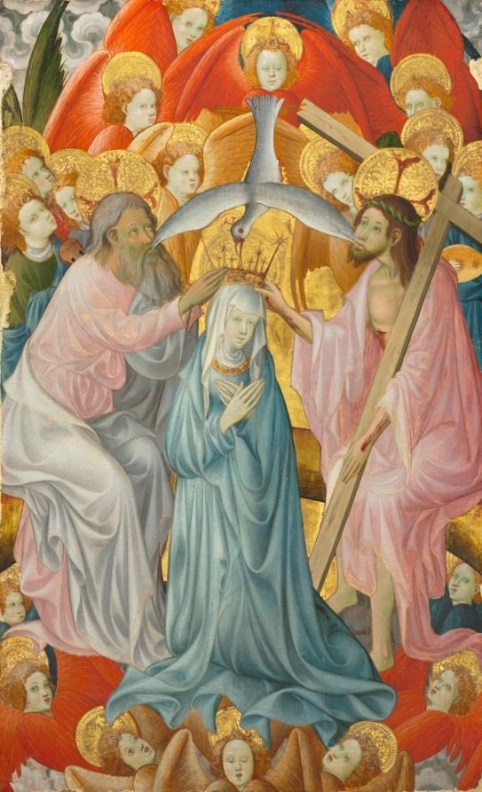 The Coronation of the Virgin with the Trinity by Master of Rubielos de Mora (Spanish)